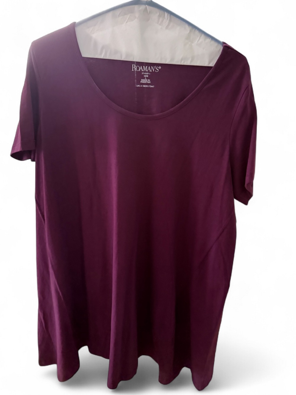 Women's Scoop Neck Short Sleeve Top - Burgundy